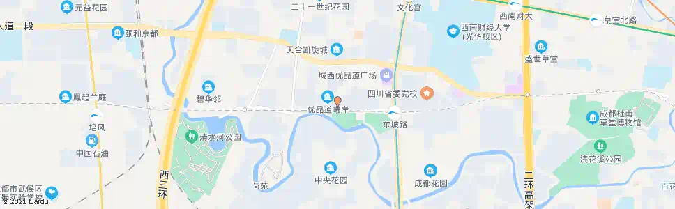 成都优品街南_公交站地图_成都公交_妙搜公交查询2025