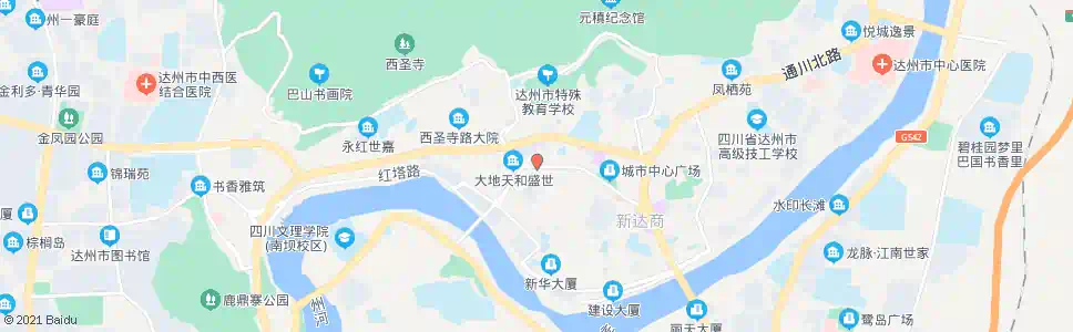 达州红旗电影院_公交站地图_达州公交_妙搜公交查询2025