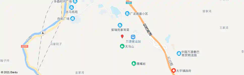 达州桂园山庄_公交站地图_达州公交_妙搜公交查询2025