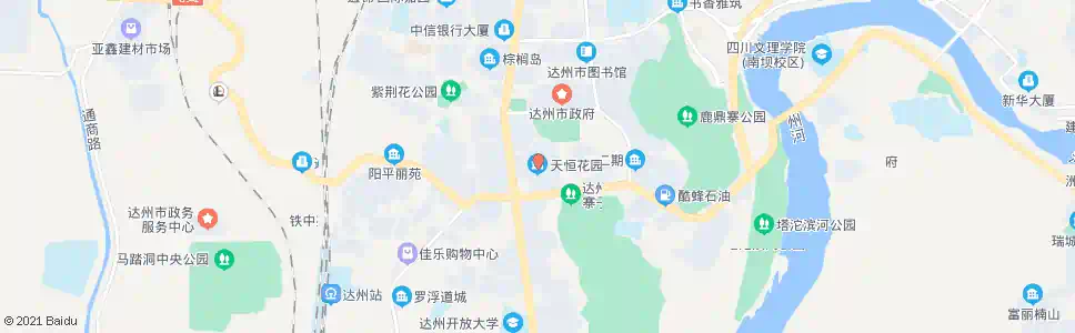 达州天恒花园_公交站地图_达州公交_妙搜公交查询2025