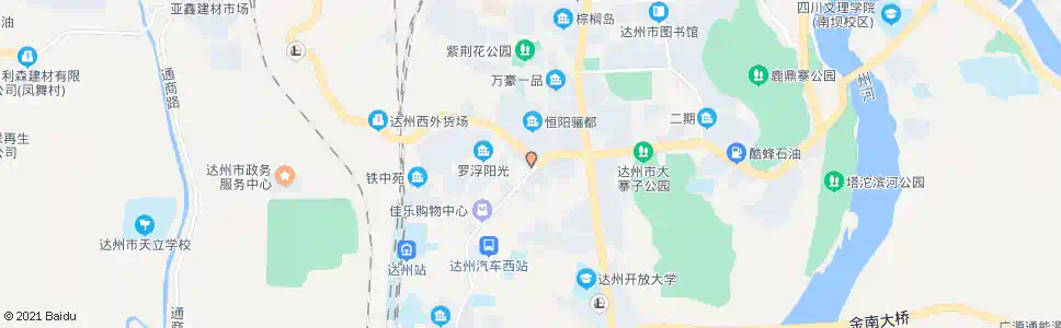 达州国粮仓库路口_公交站地图_达州公交_妙搜公交查询2025
