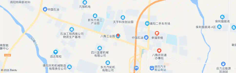 德阳八角工业园_公交站地图_德阳公交_妙搜公交查询2025