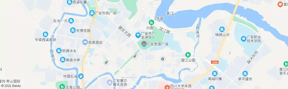 广安思源广场_公交站地图_广安公交_妙搜公交查询2025