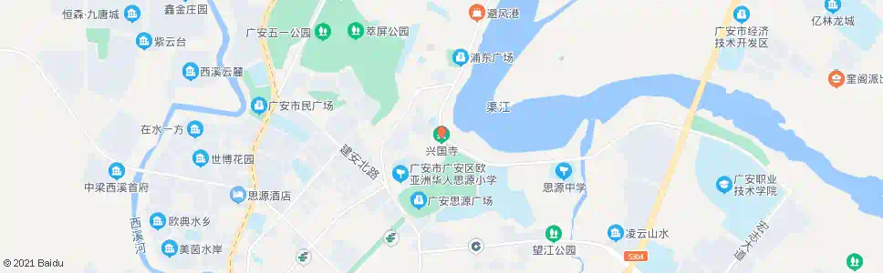 广安兴国寺_公交站地图_广安公交_妙搜公交查询2025