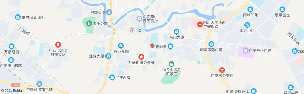 广安东方街口_公交站地图_广安公交_妙搜公交查询2025
