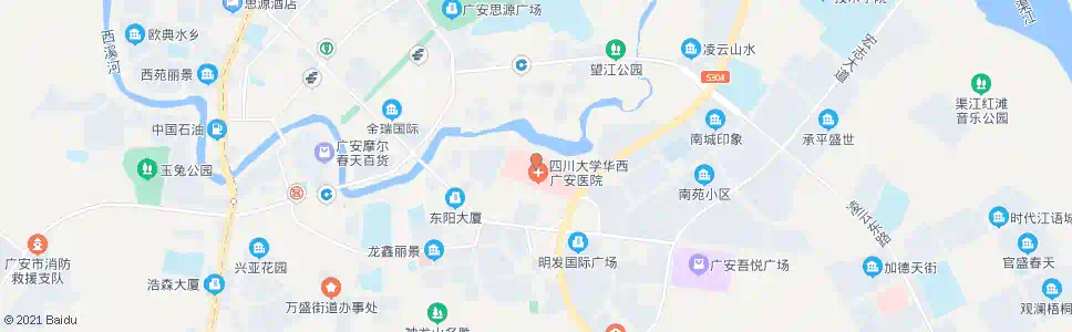 广安市人民医院后门_公交站地图_广安公交_妙搜公交查询2025