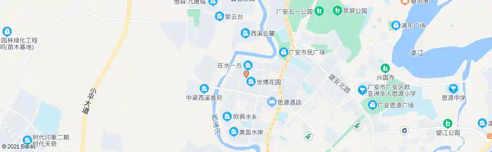 广安在水一方_公交站地图_广安公交_妙搜公交查询2025