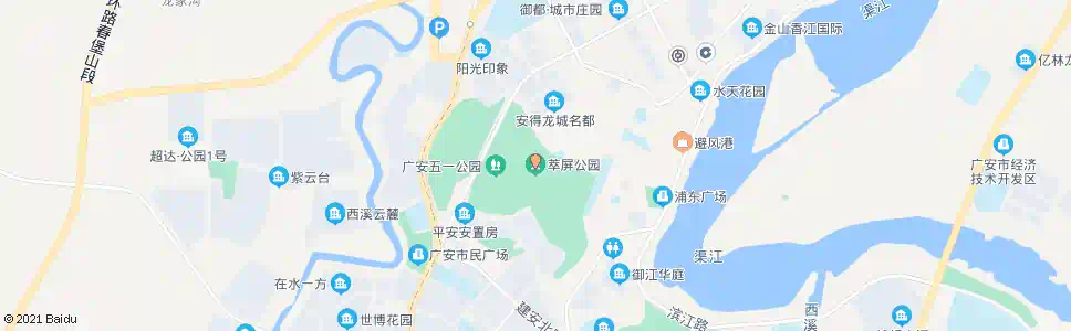 广安萃屏公园_公交站地图_广安公交_妙搜公交查询2025
