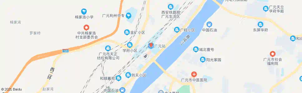 广元市场街_公交站地图_广元公交_妙搜公交查询2025