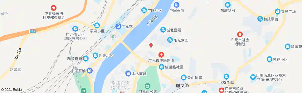 广元华北市场_公交站地图_广元公交_妙搜公交查询2025