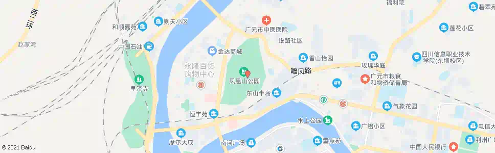 广元市场街(商业步行街)(凤凰山公园)_公交站地图_广元公交_妙搜公交查询2025