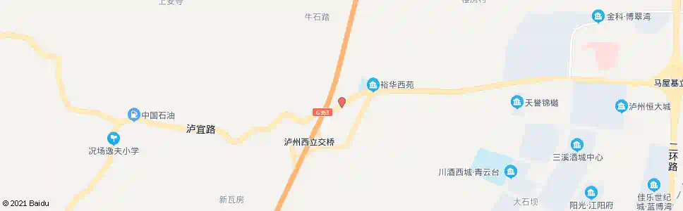 泸州二郎村_公交站地图_泸州公交_妙搜公交查询2025