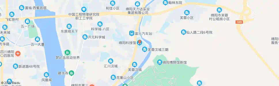 绵阳长虹科技馆_公交站地图_绵阳公交_妙搜公交查询2025