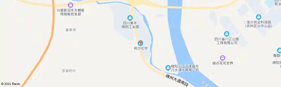 绵阳利尔化工厂_公交站地图_绵阳公交_妙搜公交查询2025