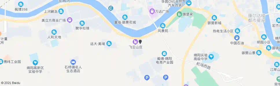 绵阳飞来石大桥_公交站地图_绵阳公交_妙搜公交查询2025
