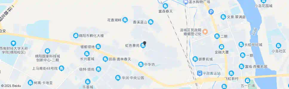 绵阳虹色景苑_公交站地图_绵阳公交_妙搜公交查询2025