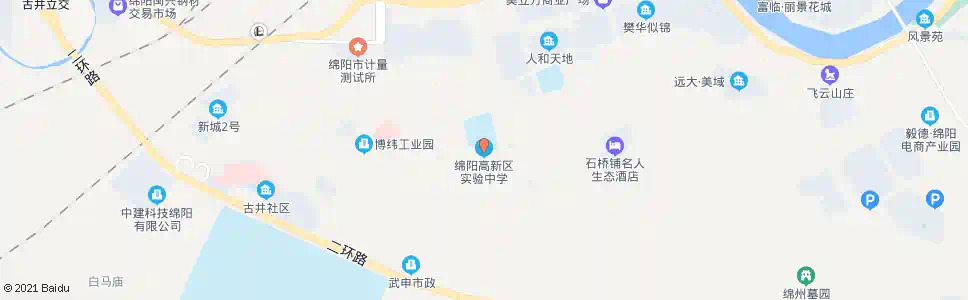 绵阳高新区实验中学_公交站地图_绵阳公交_妙搜公交查询2025