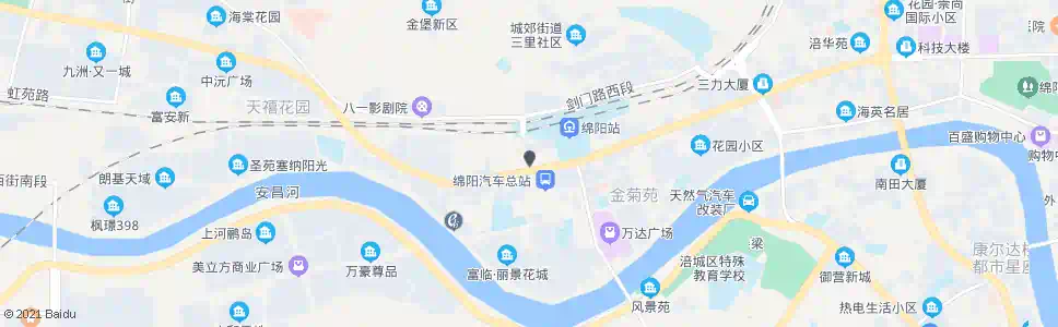 绵阳东辰新天地_公交站地图_绵阳公交_妙搜公交查询2025
