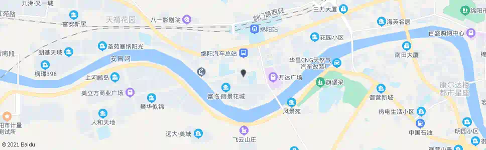 绵阳花园二社_公交站地图_绵阳公交_妙搜公交查询2025