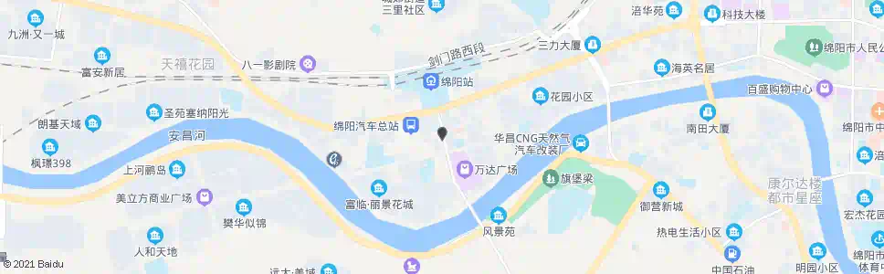 绵阳花园村_公交站地图_绵阳公交_妙搜公交查询2025