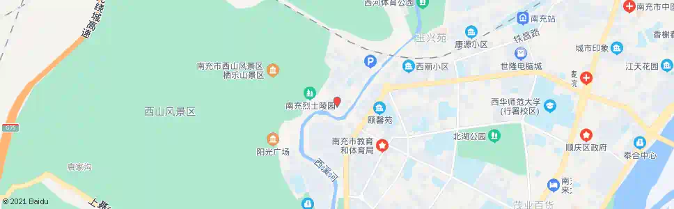 南充西山风景区_公交站地图_南充公交_妙搜公交查询2025