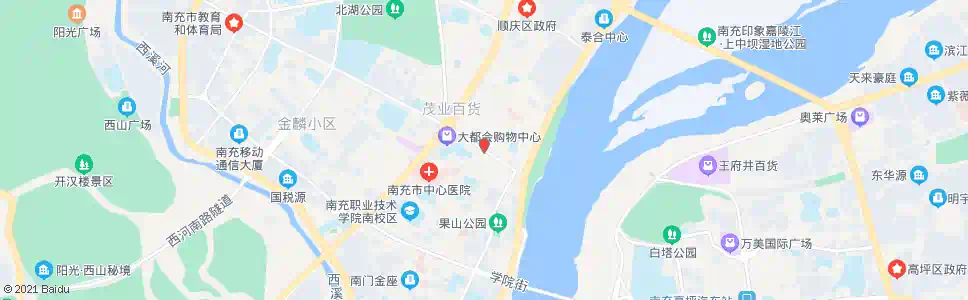 南充模范上街_公交站地图_南充公交_妙搜公交查询2025