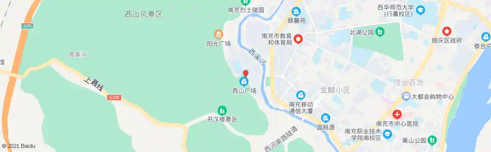 南充西山广场_公交站地图_南充公交_妙搜公交查询2025