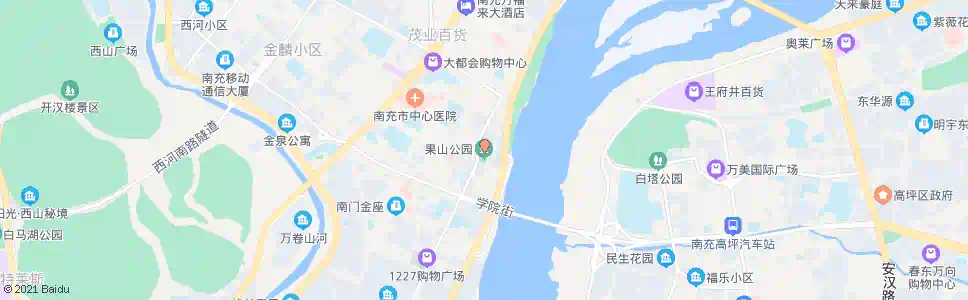 南充果山公园_公交站地图_南充公交_妙搜公交查询2025