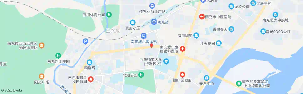 南充川师北门_公交站地图_南充公交_妙搜公交查询2025