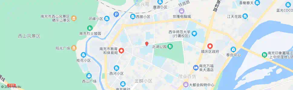 南充西山运动中心_公交站地图_南充公交_妙搜公交查询2025