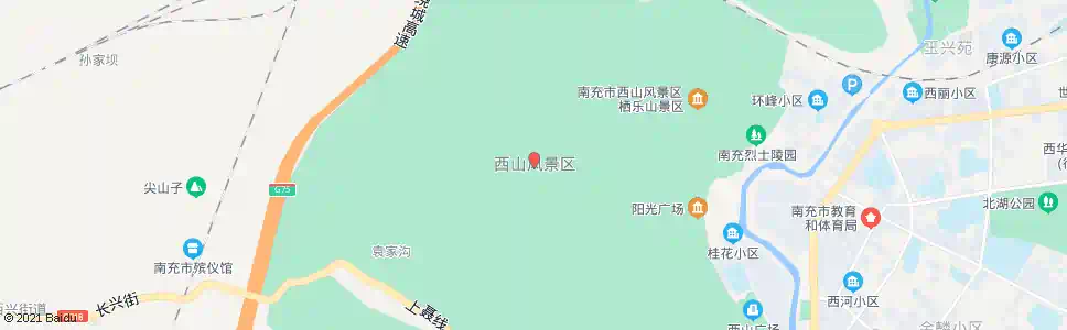 南充西山景区_公交站地图_南充公交_妙搜公交查询2025