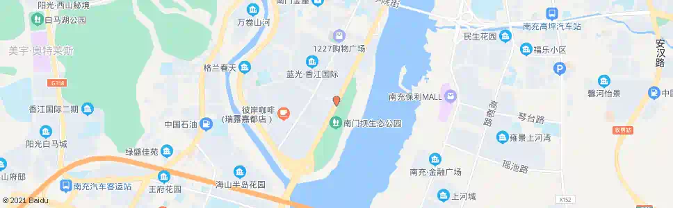 南充南门生态公园_公交站地图_南充公交_妙搜公交查询2025