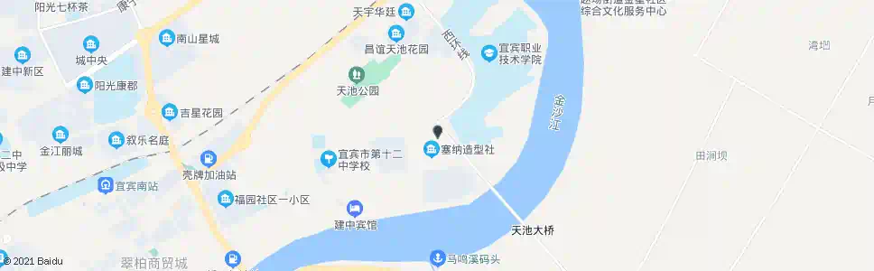 宜宾塞纳国际站_公交站地图_宜宾公交_妙搜公交查询2025
