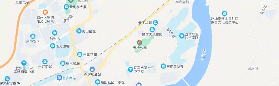 宜宾天池公园_公交站地图_宜宾公交_妙搜公交查询2025