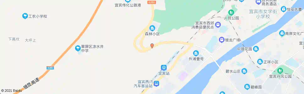 宜宾水果市场_公交站地图_宜宾公交_妙搜公交查询2025