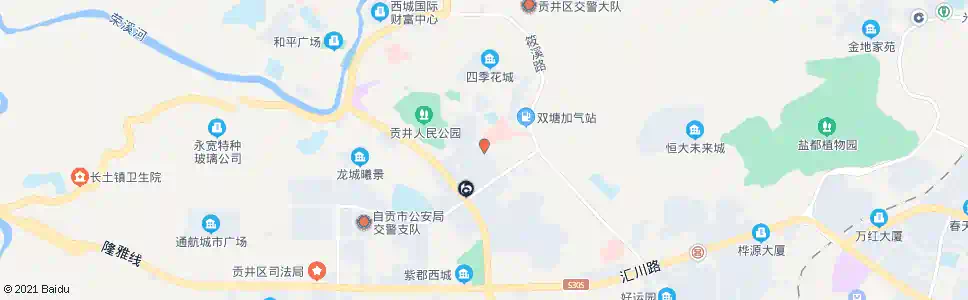 自贡五医院(西门)_公交站地图_自贡公交_妙搜公交查询2025