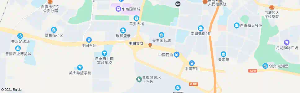 自贡南湖立交_公交站地图_自贡公交_妙搜公交查询2025