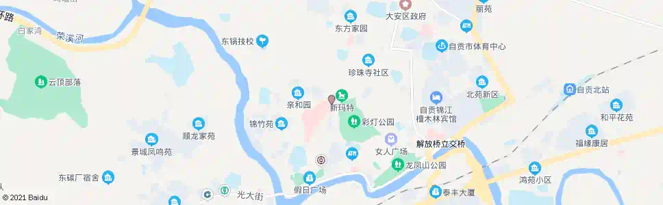 自贡公园口_公交站地图_自贡公交_妙搜公交查询2025