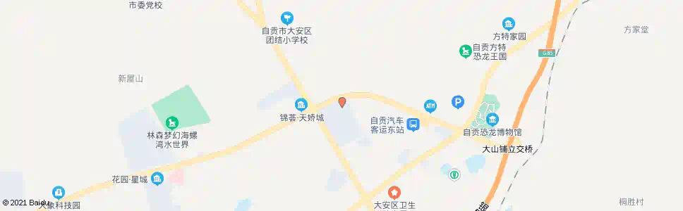 自贡东大川南家居城_公交站地图_自贡公交_妙搜公交查询2025