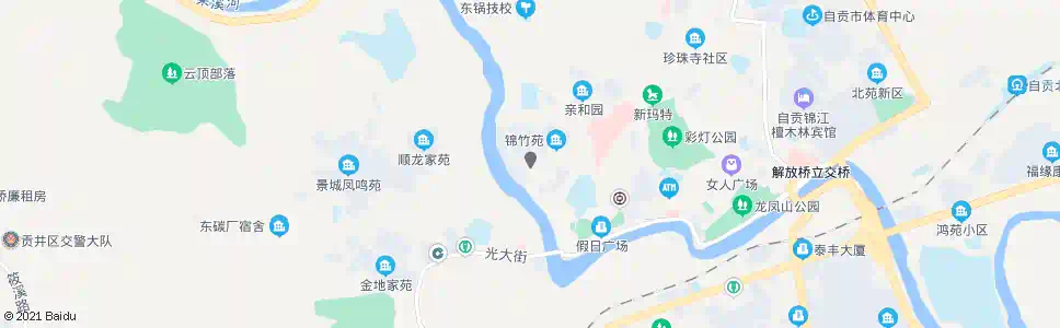自贡美食一条街(同心路)_公交站地图_自贡公交_妙搜公交查询2025
