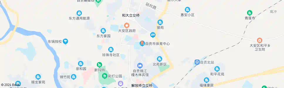 自贡体育馆_公交站地图_自贡公交_妙搜公交查询2025