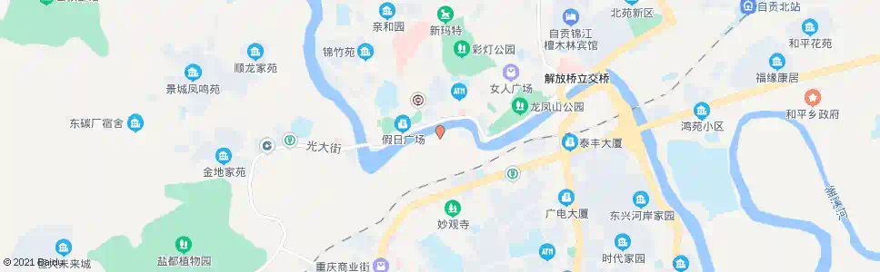 自贡釜溪步行街_公交站地图_自贡公交_妙搜公交查询2025