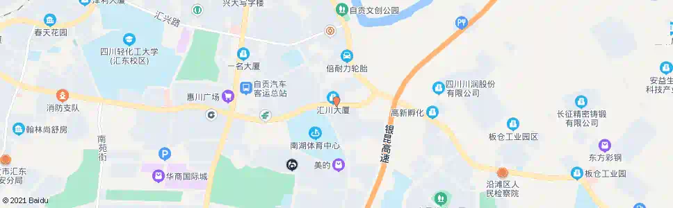 自贡南湖体育中心招呼站_公交站地图_自贡公交_妙搜公交查询2025