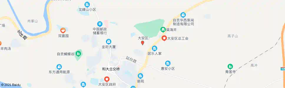 自贡大安招呼站_公交站地图_自贡公交_妙搜公交查询2025
