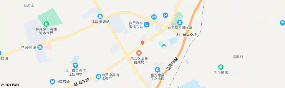 自贡大山铺招呼站_公交站地图_自贡公交_妙搜公交查询2025