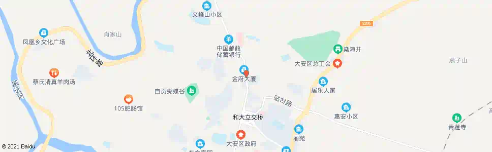 自贡杨家冲_公交站地图_自贡公交_妙搜公交查询2025