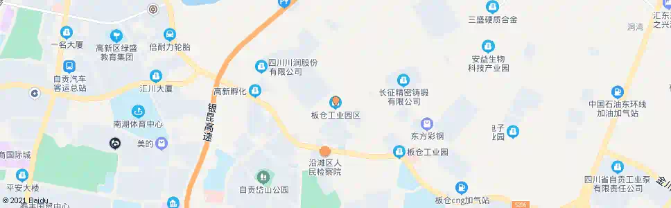 自贡板仓工业园区_公交站地图_自贡公交_妙搜公交查询2025