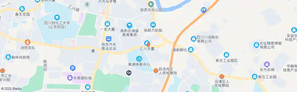 自贡南湖体育中心_公交站地图_自贡公交_妙搜公交查询2025