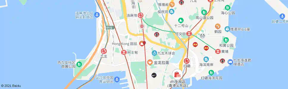 香港彌敦道(油麻地)_巴士站地圖_香港巴士_妙搜巴士搜尋2025