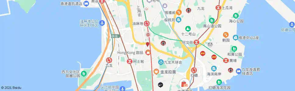 香港油麻地街市(甘肅街)_巴士站地圖_香港巴士_妙搜巴士搜尋2025